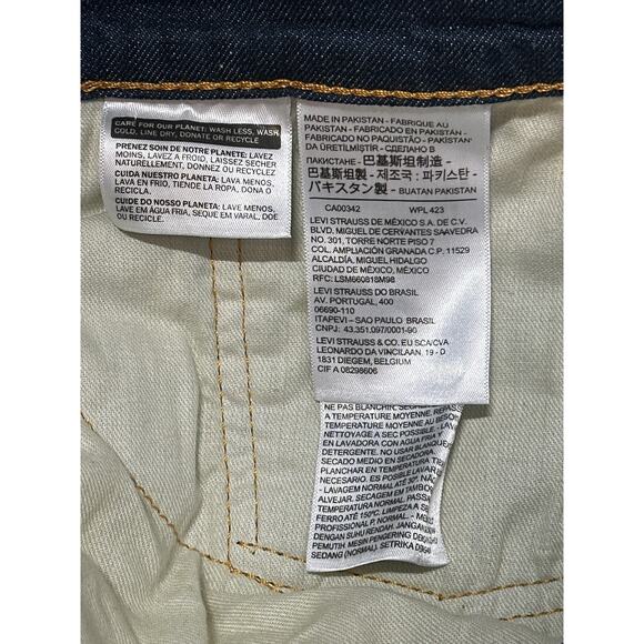 Levi’s 502 Taper Men's Stretch Denim Jeans Sz 42 x 30 Blank Tab Blue Casual Work - Picture 12 of 15